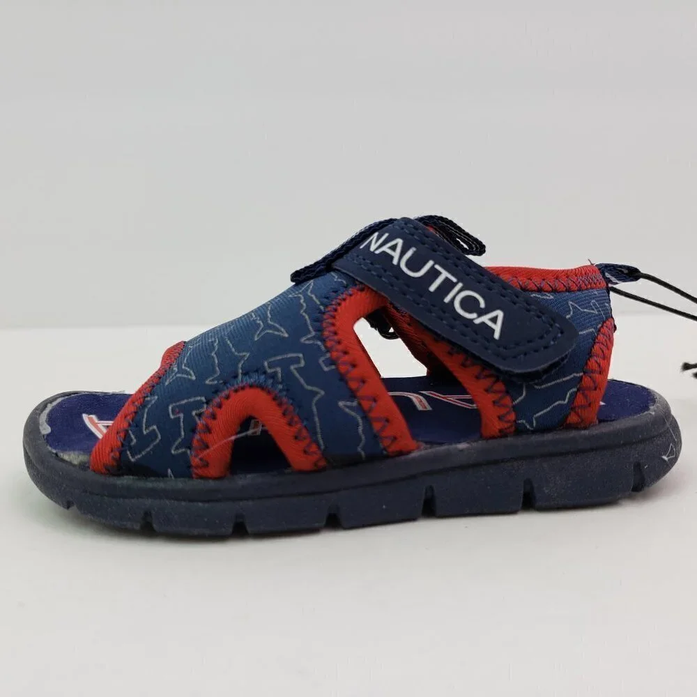 NEW Nautica Diera Baby Boy Size 5 Navy Hammerhead Blue Red Casual Sandals